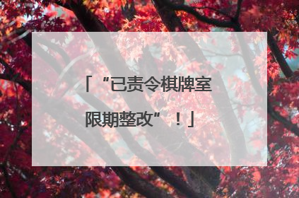“已责令棋牌室限期整改”！